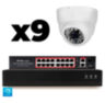 Комплект видеонаблюдения IP 5Мп KIT-A509IP-PL 9 камер, программный датчик движения, удаленный доступ, ночное видение, умный коммутатор