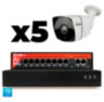 Комплект видеонаблюдения IP 8Мп KIT-C805IP-PL 5 камер для улицы, программный датчик движения, удаленный доступ, ночное видение