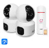 Комплект видеонаблюдения 4G 2Мп KIT-G100C-2-4G 2 камеры, микрофон, динамик, 2 объектива по 2Мп, ИК-подсветка, для помещения