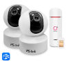 Комплект видеонаблюдения 4G 2Мп KIT-G50C-2-4G 2 камеры для помещения, микрофон, динамик, ИК-подсветка, слот microSD до 128Гб