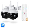 Комплект видеонаблюдения 4G 2Мп KIT-WPA202-4G 2 камеры для улицы, микрофон, динамик, ночное видение, слот microSD