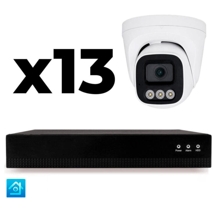 Комплект IP-видеонаблюдения KIT-A413IP-POE 4 Мп, 13 купольных IP-камер, NVR, 16 PoE портов