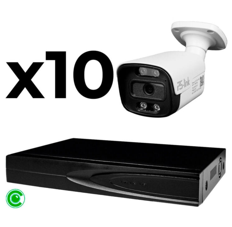 Комплект видеонаблюдения IP 8Мп KIT-C810IP-ST 10 камер для улицы, умная аналитика, детекция человека, детекция автомобиля, область вторжения