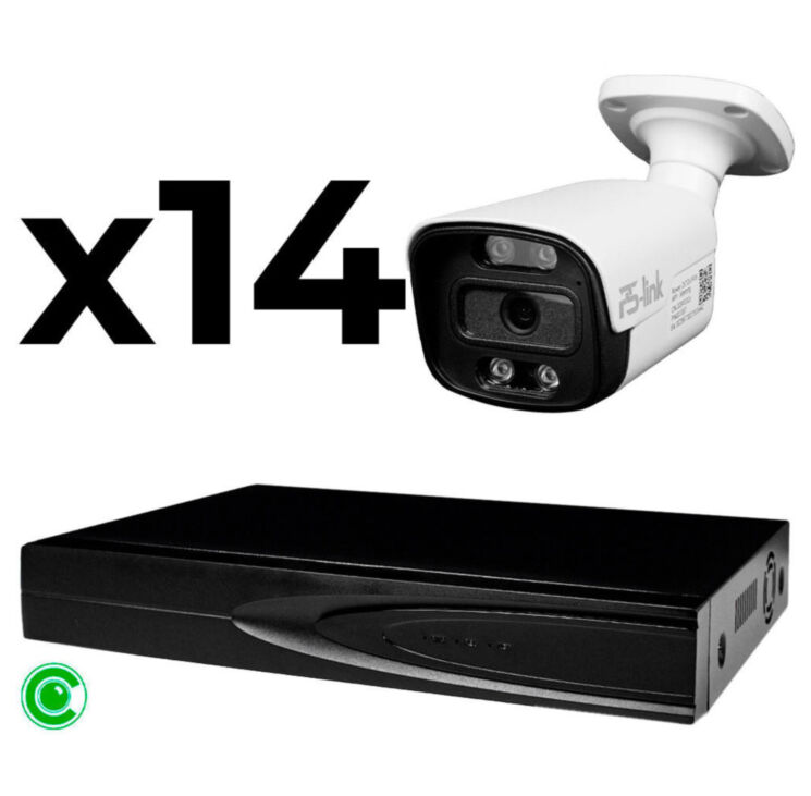 Комплект видеонаблюдения IP 8Мп KIT-C814IP-ST 14 камер для улицы, умная аналитика, детекция человека, детекция автомобиля, область вторжения