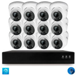 Комплект видеонаблюдения IP 2Мп  KIT-A212IPM-POE 12 камер с микрофоном для помещения, питание PoE, ночная съёмка