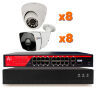 Комплект видеонаблюдения IP 2Мп KIT-B216IP-POE 8 камер для помещения, 8 камер для улицы, ночная съёмка, POE питание