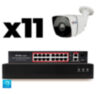 Комплект видеонаблюдения IP 2Мп KIT-C211IP-PL 11 камер для улицы, программный датчик движения, удаленный доступ, ночное видение, умный коммутатор