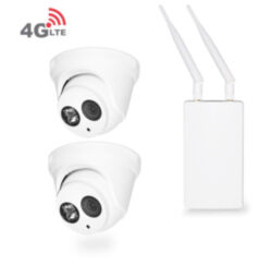 Готовый мобильный комплект 4G видеонаблюдения с 2-мя купольными камерами 5Mp для улицы PST 305VCH-4G
