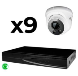Комплект видеонаблюдения IP 5Мп  KIT-A509IP-ST 9 камер для помещения, аналитика, детекция человека, область вторжения