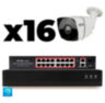 Комплект видеонаблюдения IP 2Мп KIT-C216IP-PL 16 камер для улицы, программный датчик движения, удаленный доступ, ночное видение, умный коммутатор