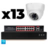 Комплект видеонаблюдения IP 2Мп KIT-A213IP-PL 13 камер, программный датчик движения, удаленный доступ, ночное видение, умный коммутатор
