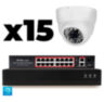 Комплект видеонаблюдения IP 2Мп KIT-A215IP-PL 15 камер, программный датчик движения, удаленный доступ, ночное видение, умный коммутатор