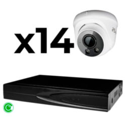 Комплект видеонаблюдения IP 5Мп  KIT-A514IP-ST 14 камер для помещения, аналитика, детекция человека, область вторжения