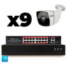 Комплект видеонаблюдения IP 5Мп KIT-C509IP-PL 9 камер для улицы, программный датчик движения, удаленный доступ, ночное видение, умный коммутатор